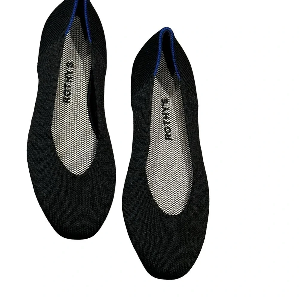 Rothy's Black Neutral The Square Flat Soft Classic Shoes Size 7.5 NWOB - Picture 11 of 13